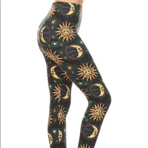 Sun & Moon printed high waisted leggings